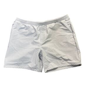 FLX Men's White Active Outdoor Elastic Waistband Pull On Shorts with Pocket XXL